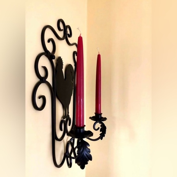 SLAH Rustic Rooster Candle Sconce Iron New in Box - Picture 6 of 7